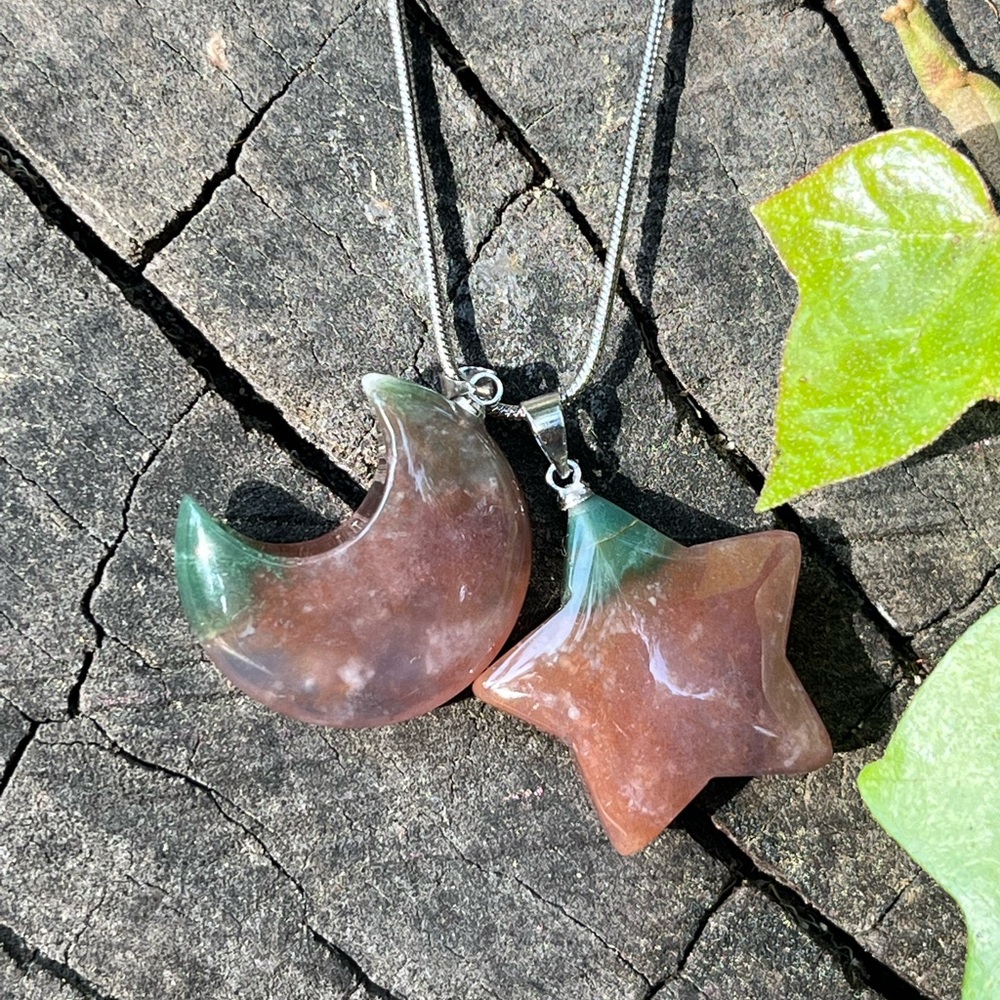 Stainless steel‎ natural agate pendants